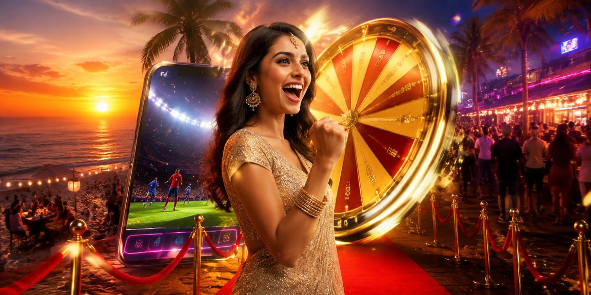 Scenic Goa beach with roulette table setup for relaxing casino play