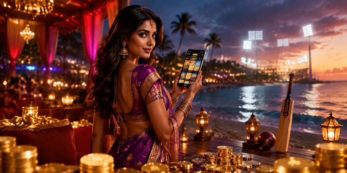 Goa cricket betting vibrant scene with red and gold