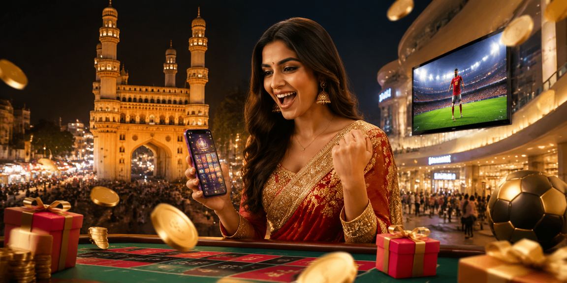 Hyderabad night market with casino and betting popular culture